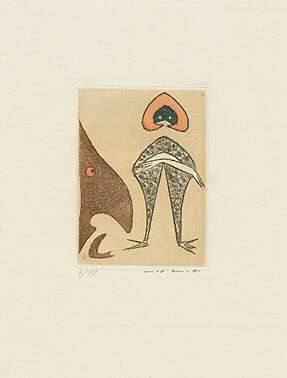 Max Ernst, ohne Titel bzw. "Le chapeau rouge", "Personnages" (Der rote Hut, Personen)