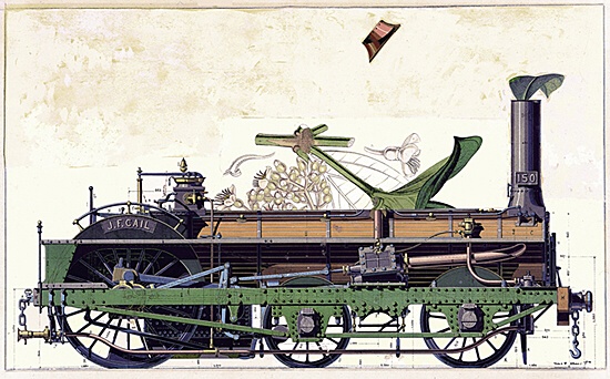 Max Ernst, "Jeune Fille changée en locomotive" (Jg. Mädchen in Lokomotive verwandelt)