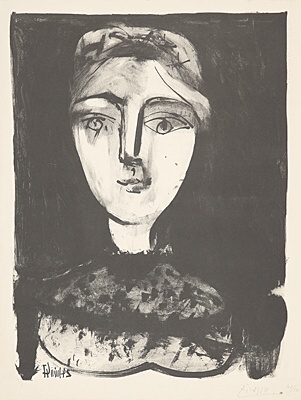 Pablo Picasso, "Tête de jeune femme",Bloch 458, Mourlot 106