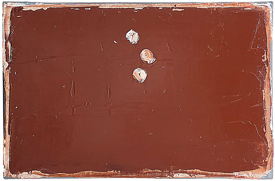 Joan Hernández Pijuan, "Terra de siena amb punts blancs"